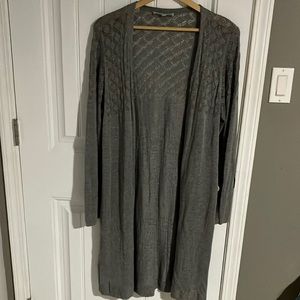 Women's Long Open Cardigan Sweater - Gray